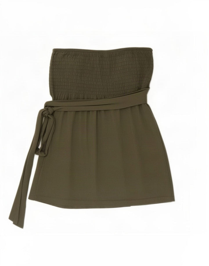 Benetton Dame Stropløs Top UK 6 XS Khaki