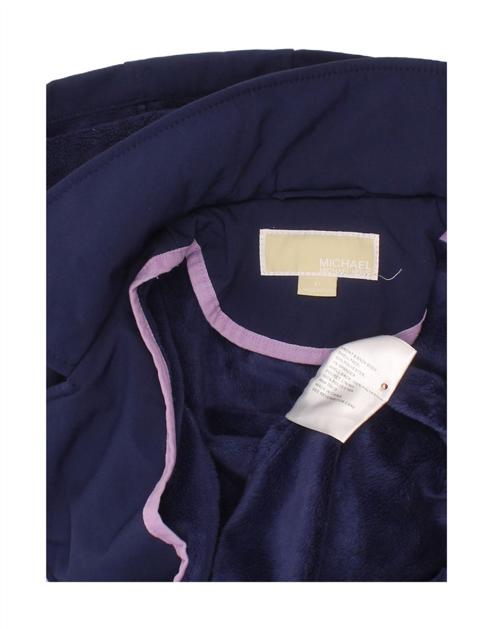 MICHAEL KORS Pige Hooded Windbreaker Frakke 6-7 År Navy Blue Polyester