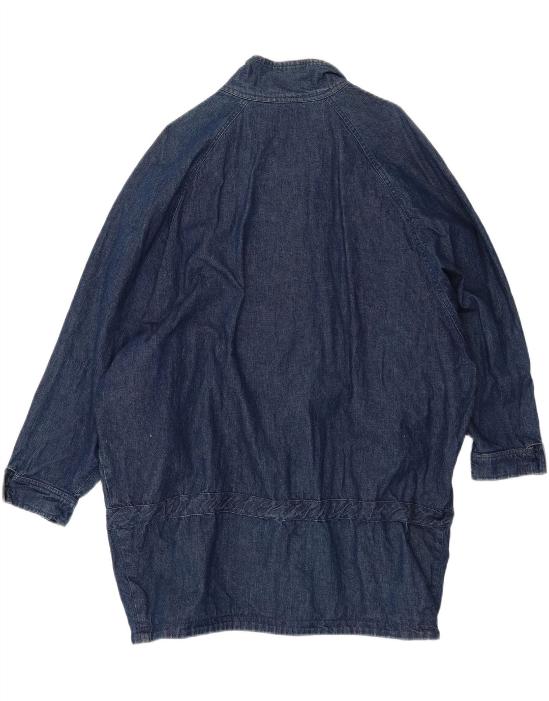 Vintage Dame Oversized Denim Coat EU 42 Large Blue Cotton