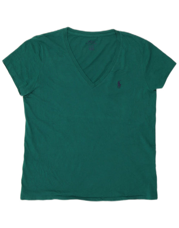 Polo Ralph Lauren Womens T-Shirt Top UK 12 Medium Green Cotton