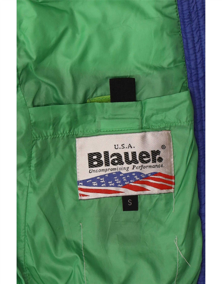 Blauer Polstret hættejakke til kvinder UK 10 Lille blå polyamid