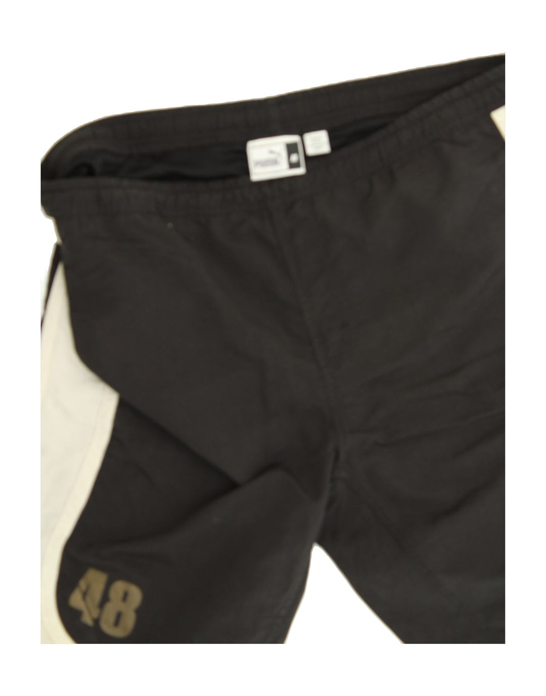 PUMA Mens Graphic Sport Shorts Medium Black Colourblock Vintage Puma and Second-Hand Puma from Messina Hembry 