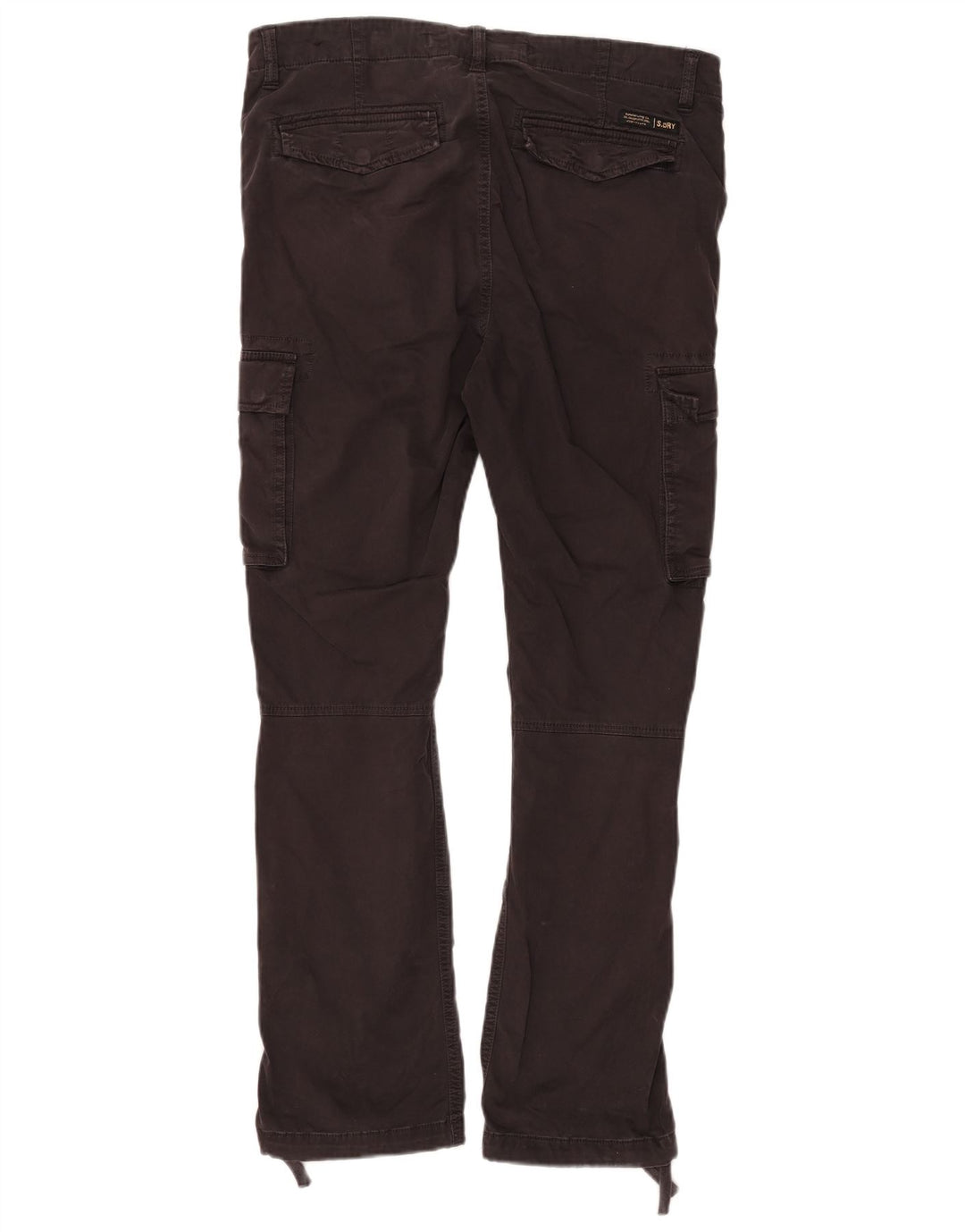 Superdry Straight Cargo-bukser til mænd W32 L29 sort bomuld