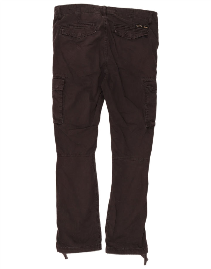 Superdry Straight Cargo-bukser til mænd W32 L29 sort bomuld