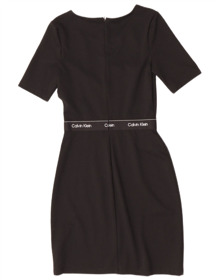 Calvin Klein Kvinders Grafisk Skede Kjole EU 34 XS Sort Polyester