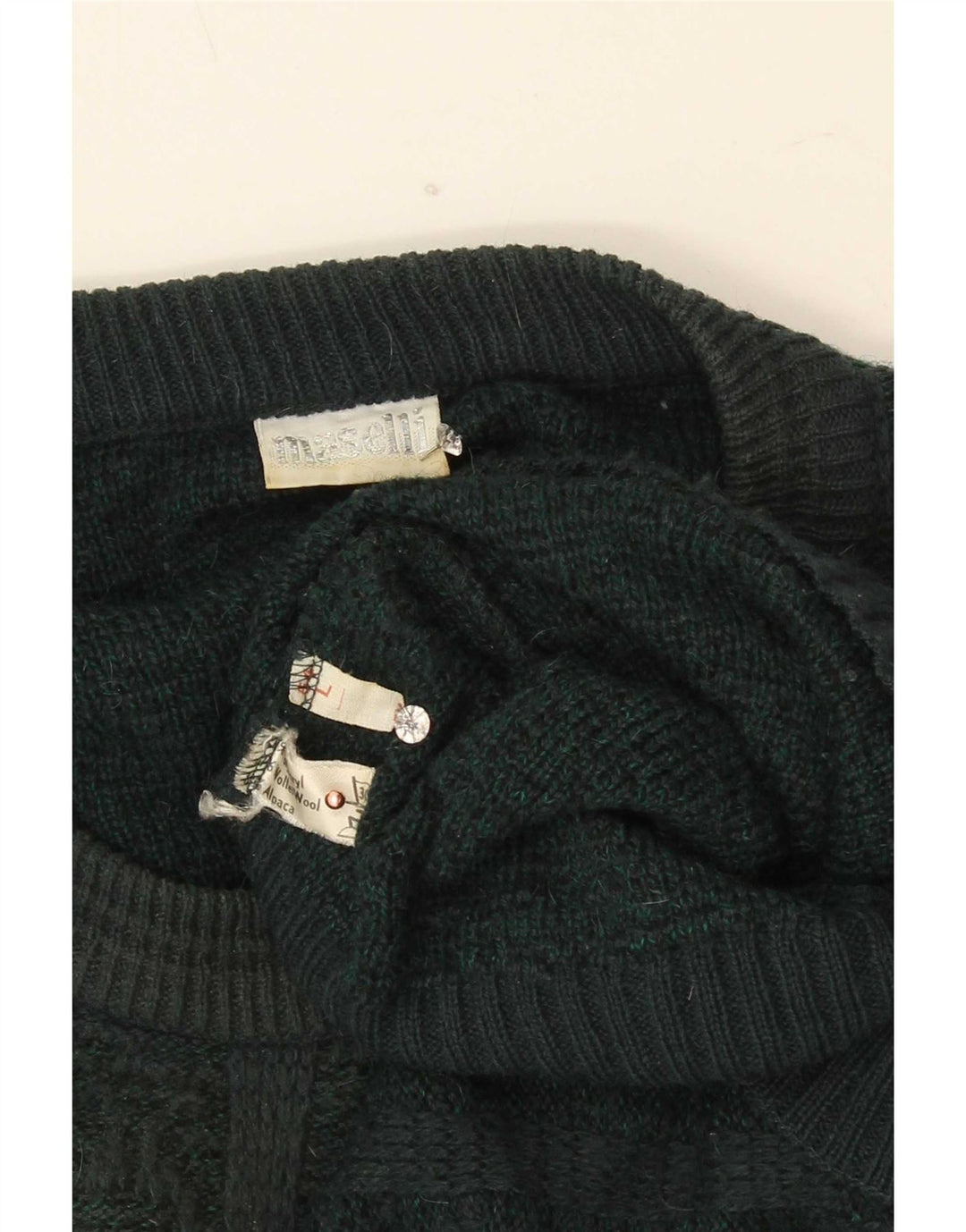 Maselli Herre Regular Fit Crew Neck Jumper Sweater Stor Grøn Geometrisk