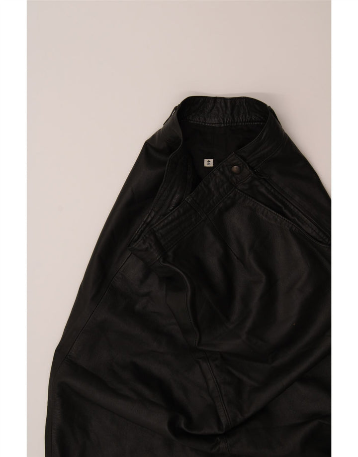 VINTAGE Womens Leather Skirt IT 44 Medium W30  Black Vintage Vintage and Second-Hand Vintage from Messina Hembry 