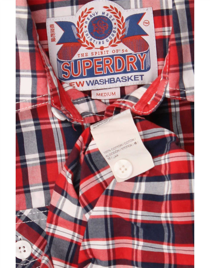Superdry kortærmet herreskjorte Medium rød ternet bomuld