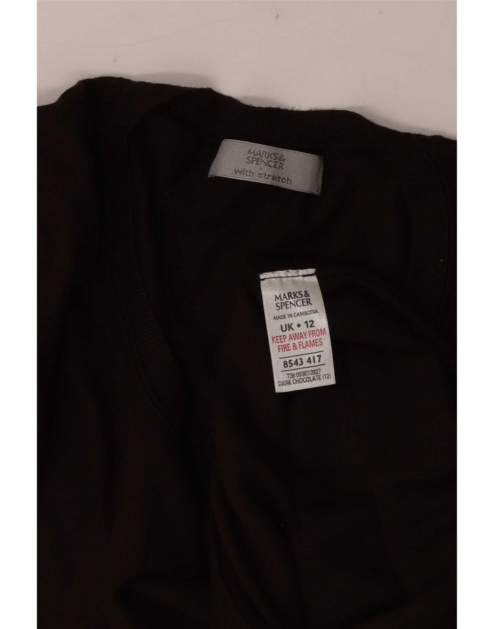 Marks & Spencer Dame Boat Neck Jumper Sweater UK 12 Medium Brown