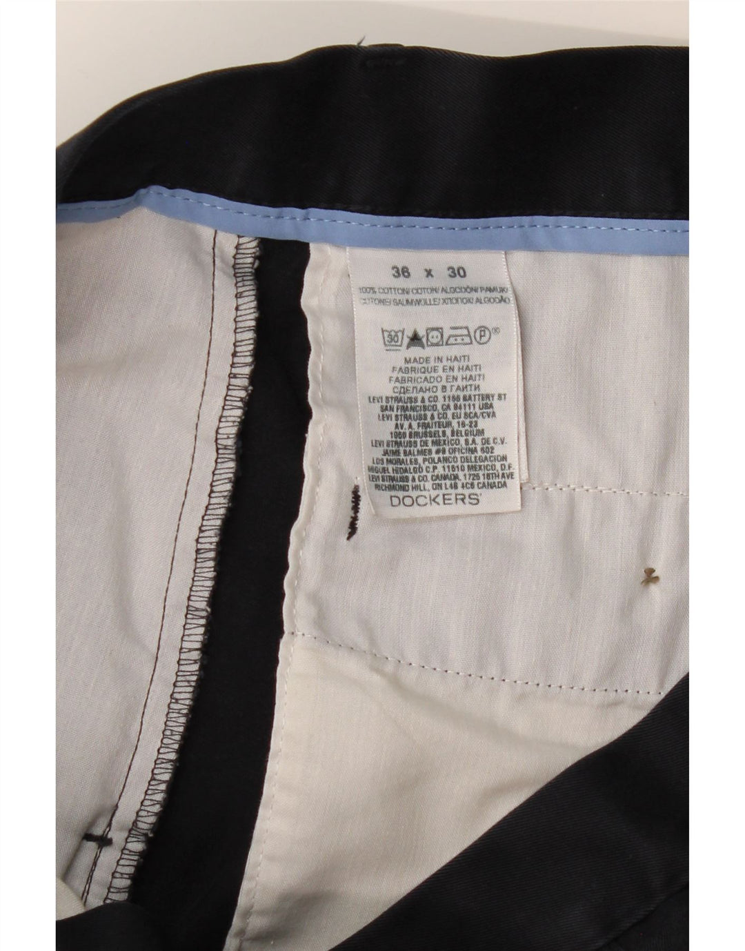 Dockers Straight Chino-bukser til mænd W36 L30 Marineblå