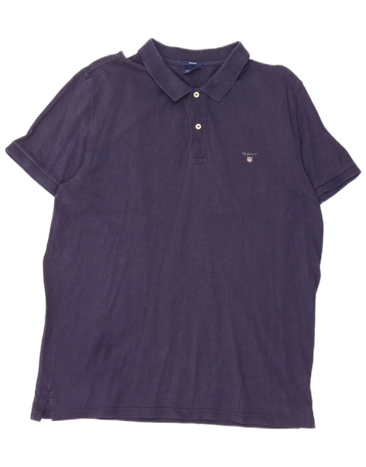 Gant Herre Regular Fit Polo Shirt 2XL Navy Blue Bomuld