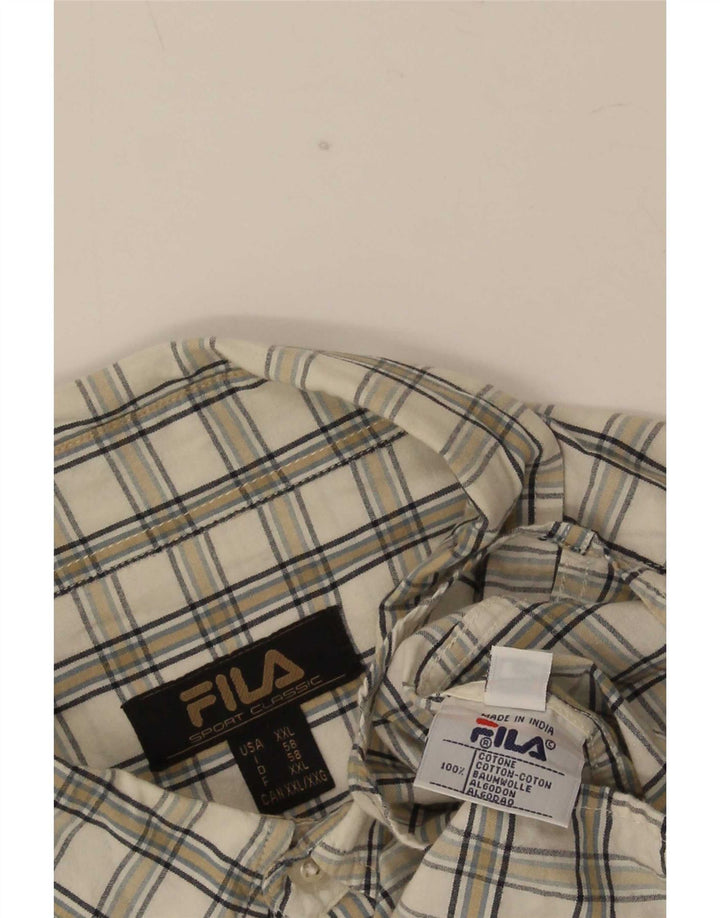 Fila Herreskjorte 2XL Hvid Ternet Bomuld