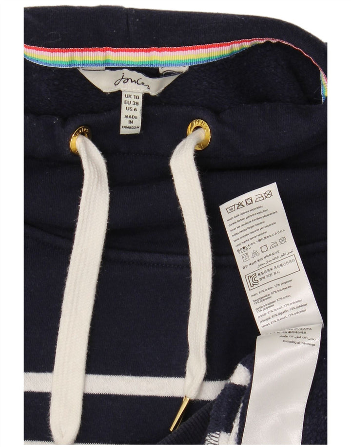 JOULES Dame Oversized Sweatshirt Jumper UK 10 Small Navy Blue Striped