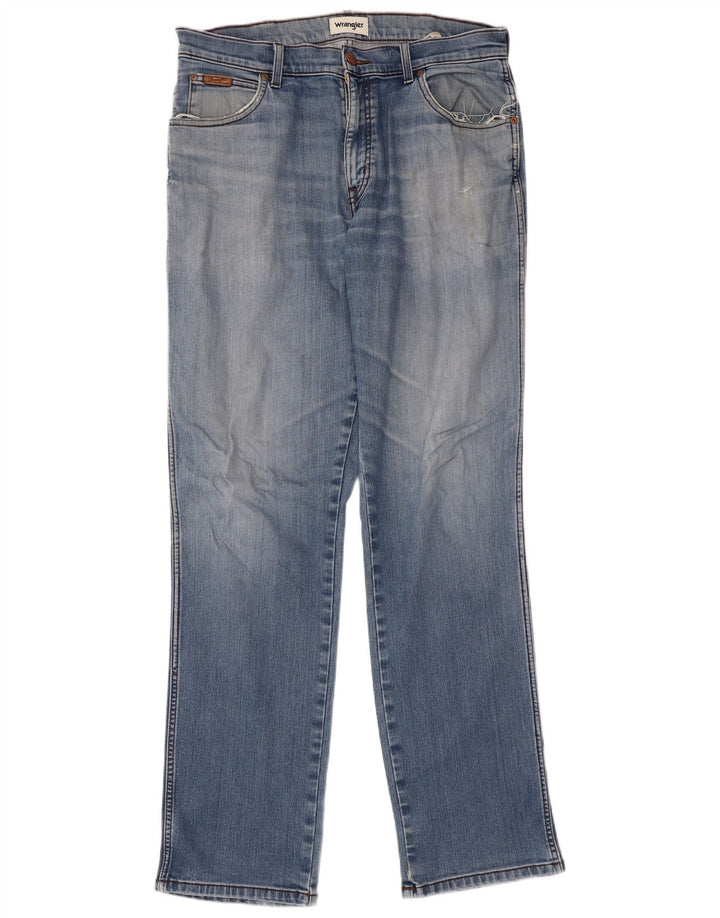 WRANGLER Mens Texas Straight Jeans W34 L34 Blue Cotton Vintage Wrangler and Second-Hand Wrangler from Messina Hembry 