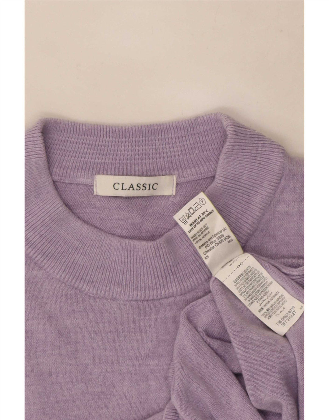 Marks & Spencer Dame sweater med rund hals DK 16 Stor lilla