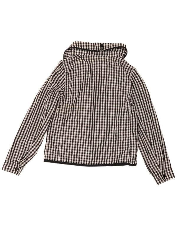 Ralph Lauren Womens Bomber Jacket UK 14 Large Black Gingham Polyester