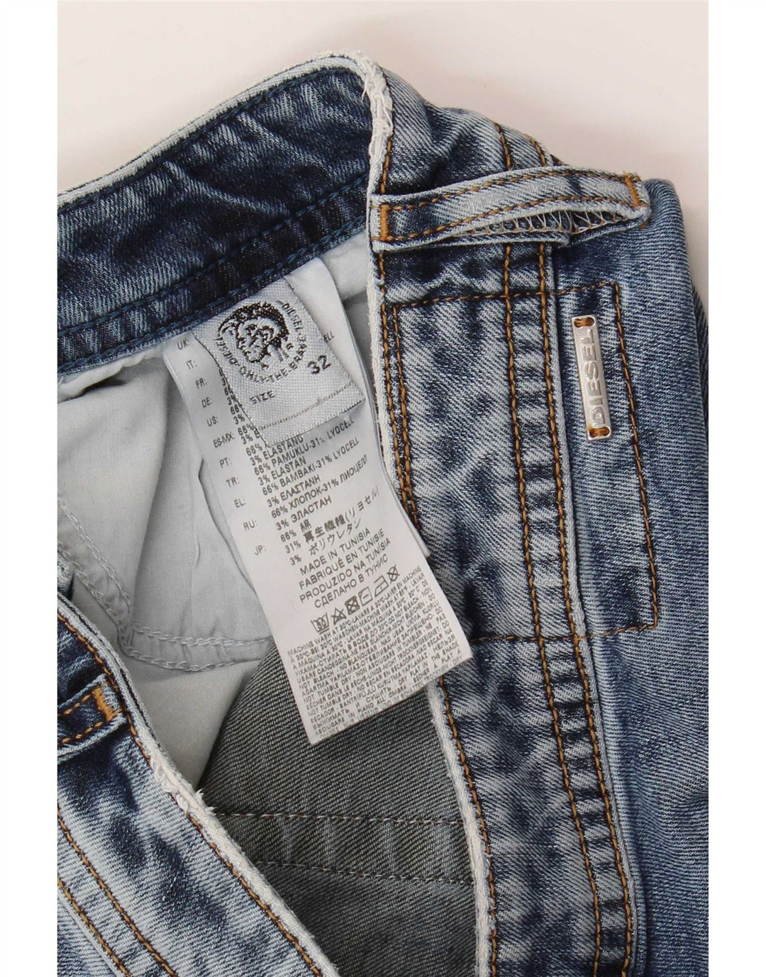 Diesel Herre Skinny Jeans W32 L29 Blå Bomuld