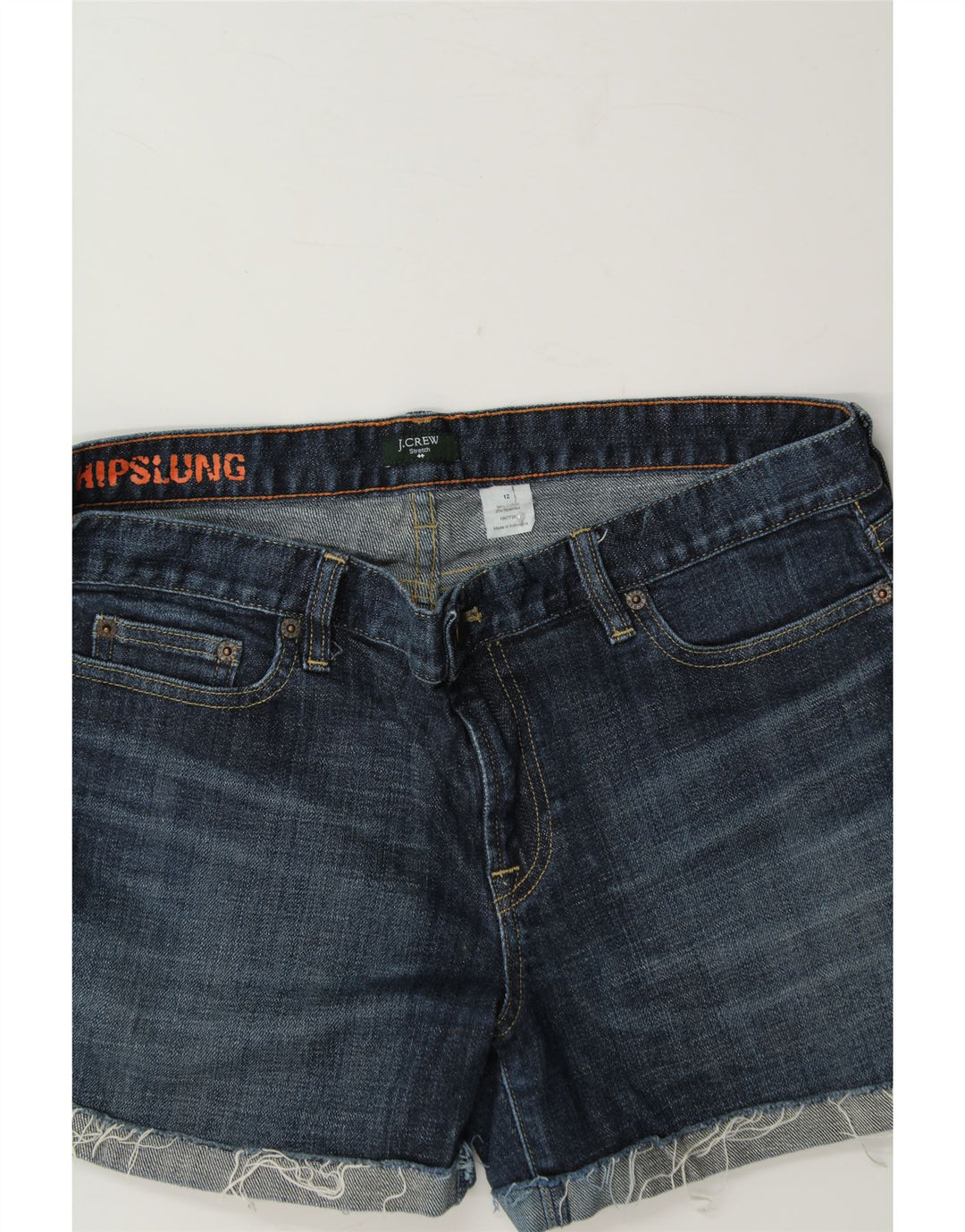 J. CREW Womens Hipslung Denim Shorts US 12 Large W32 Navy Blue Cotton Vintage J. Crew and Second-Hand J. Crew from Messina Hembry 