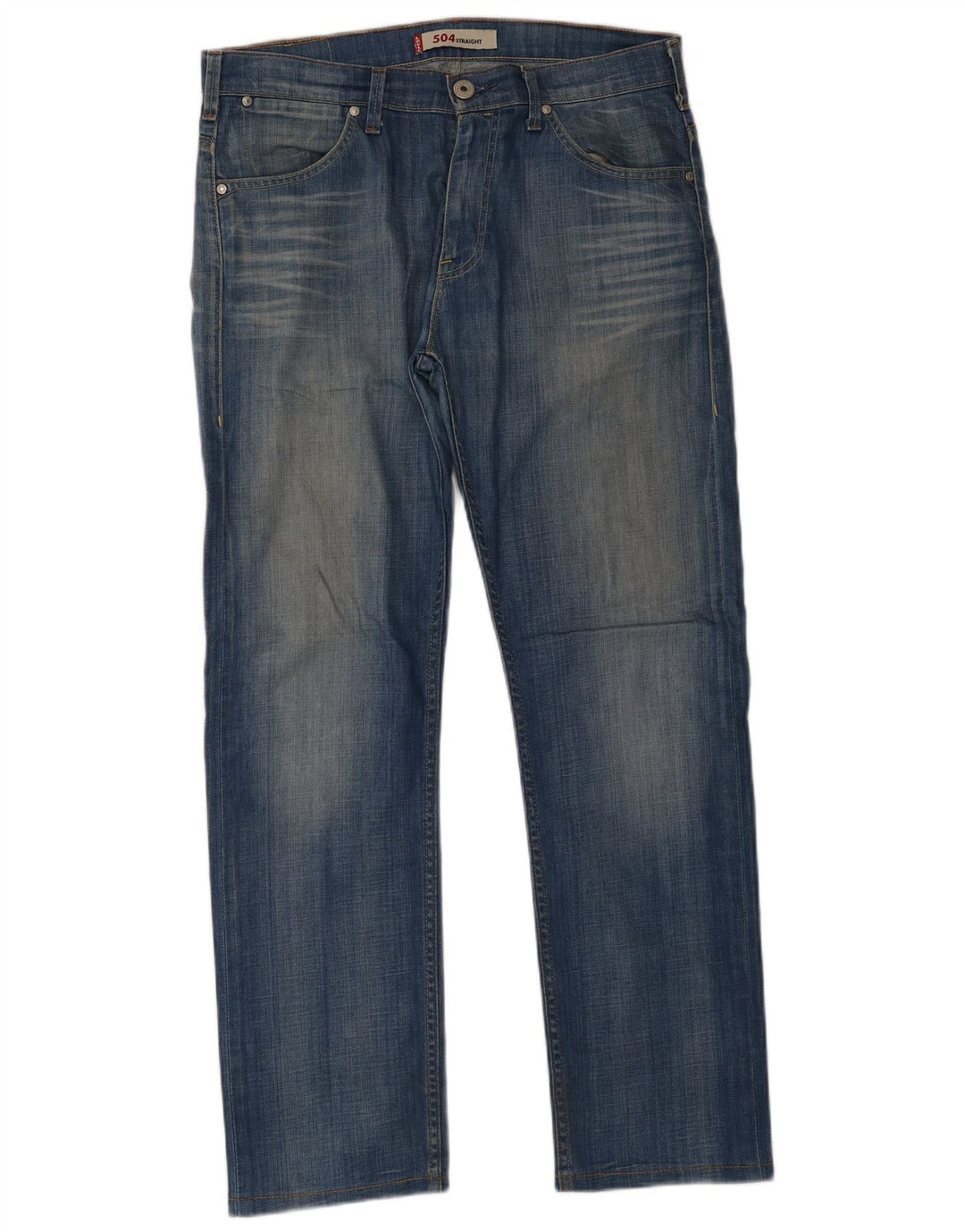 Levi's Herre 504 Straight Jeans W33 L34 Blå Bomuld