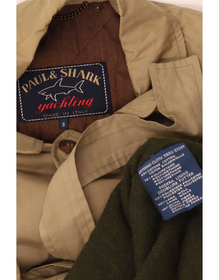 Paul & Shark Herre Overfrakke UK 36 Lille Beige Bomuld
