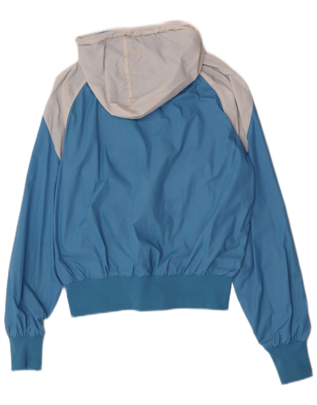 Nike regnjakke med hætte til kvinder UK 10/12 Medium Blue Colourblock Nylon