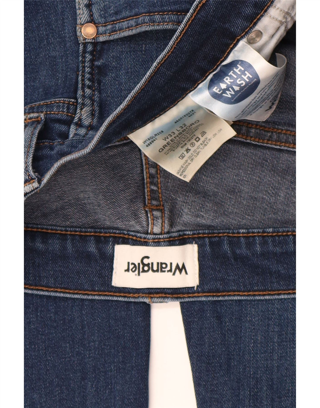 WRANGLER Herre Greensboro Straight Jeans W33 L32 Blå Bomuld