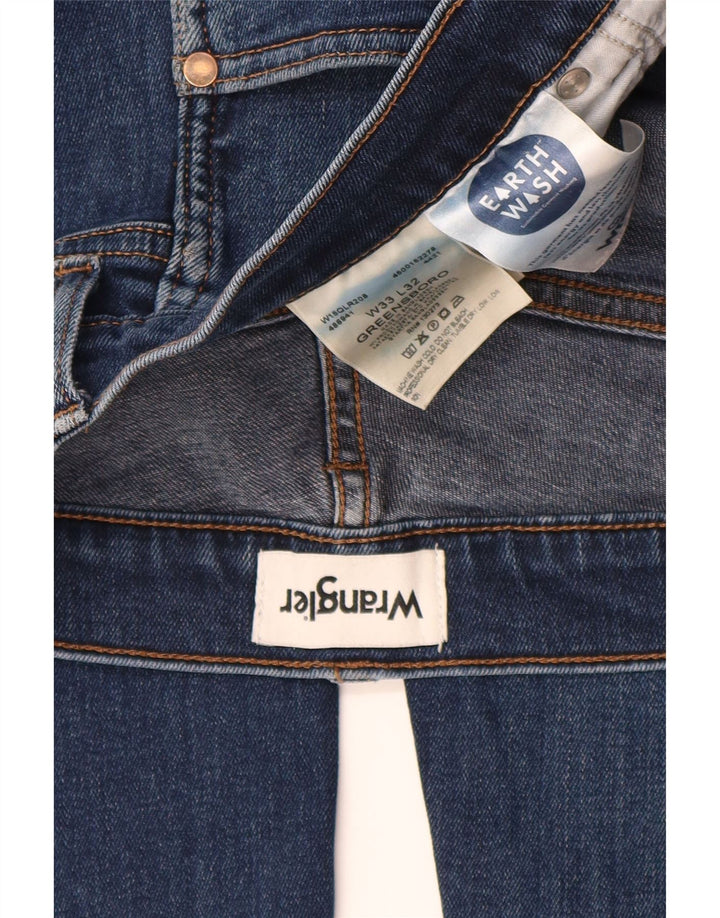 WRANGLER Herre Greensboro Straight Jeans W33 L32 Blå Bomuld