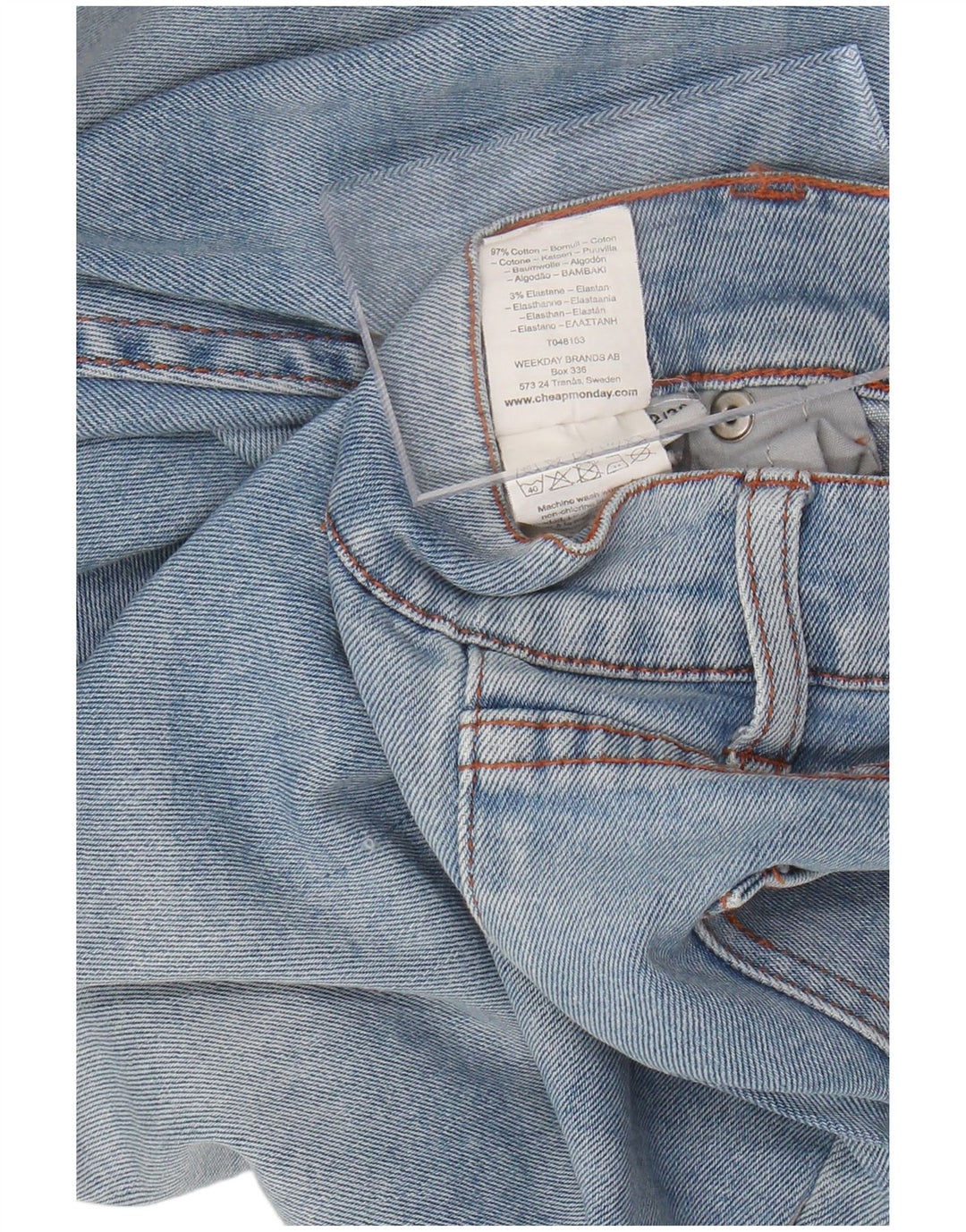 BILLIG MANDAY Herre Distressed Slim Jeans W32 L28 Blå Bomuld