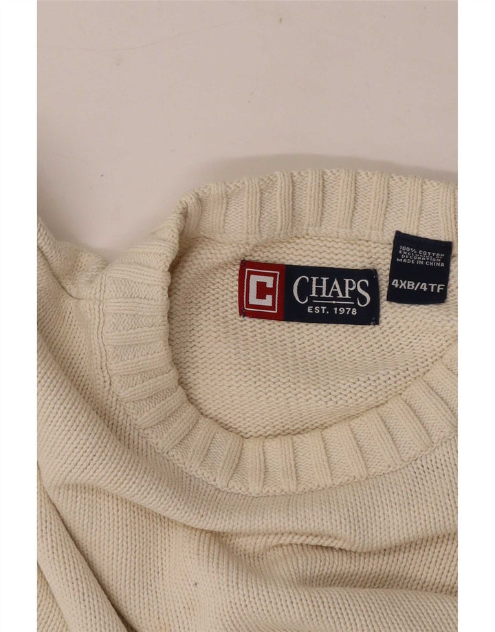Chaps Herre Crew Neck Jumper Sweater 4XL Beige Bomuld