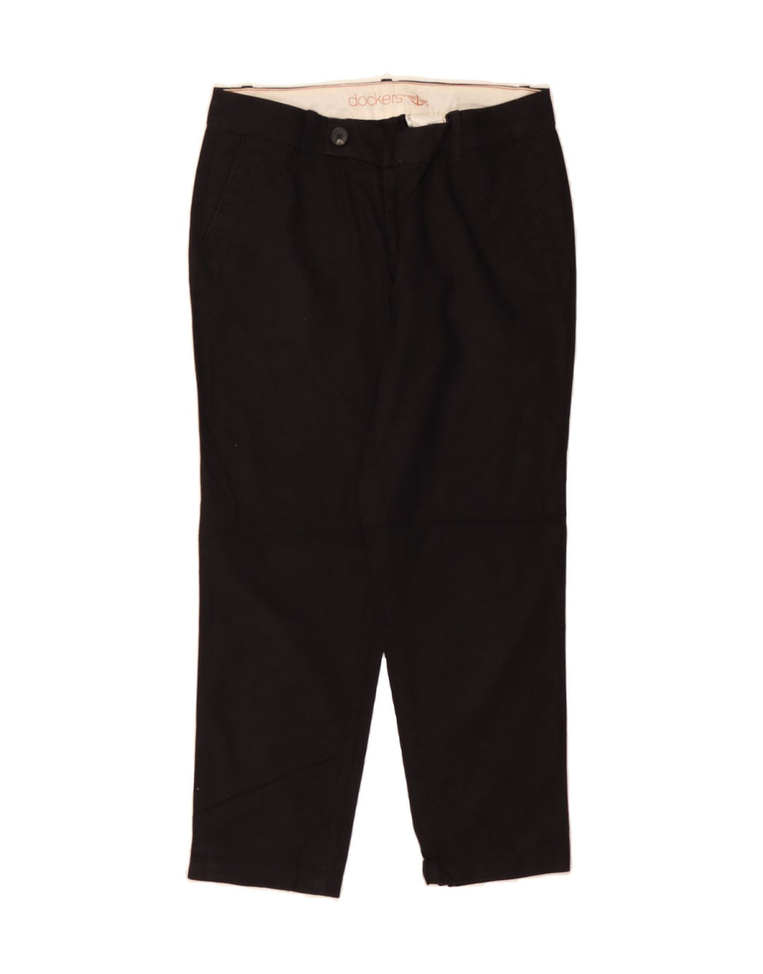 DOCKERS Womens Straight Suit Trousers US 6 Medium W30 L26 Black Cotton Vintage Dockers and Second-Hand Dockers from Messina Hembry 