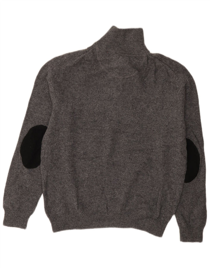 GANT Herre Zip Neck Jumper Sweater 2XL Grå lammeuld