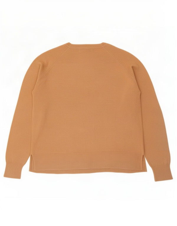 Zara Dame Boat Neck Jumper Sweater UK 14 Medium Beige Viscose
