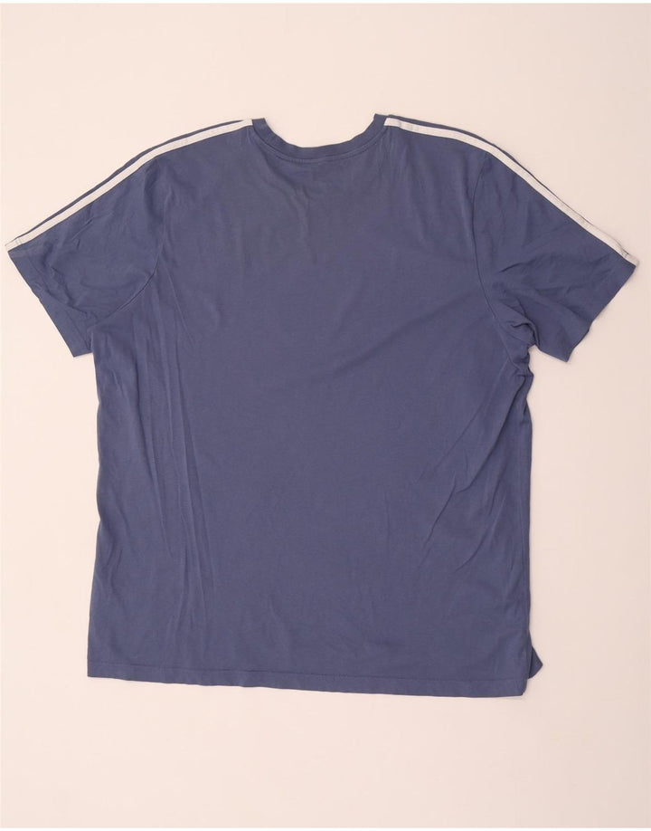 ADIDAS Herre T-Shirt Top 2XL Blå Bomuld