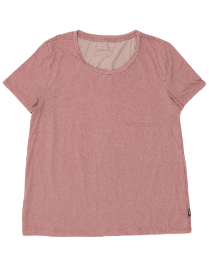 EDDIE BAUER Dame T-Shirt Top UK 10 Lille Pink Polyester