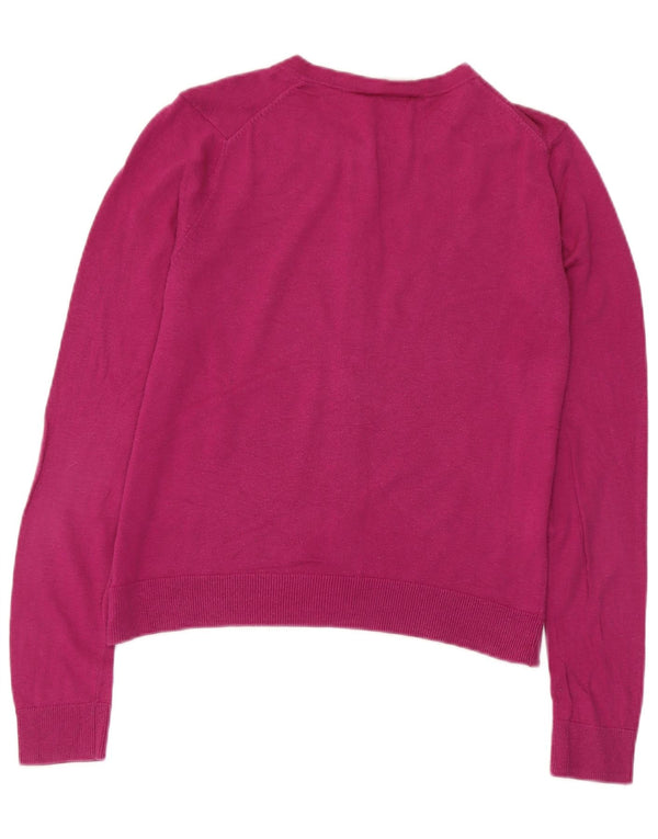 Gap Womens Crop Cardigan Sweater UK 10 Small Pink Bomuld