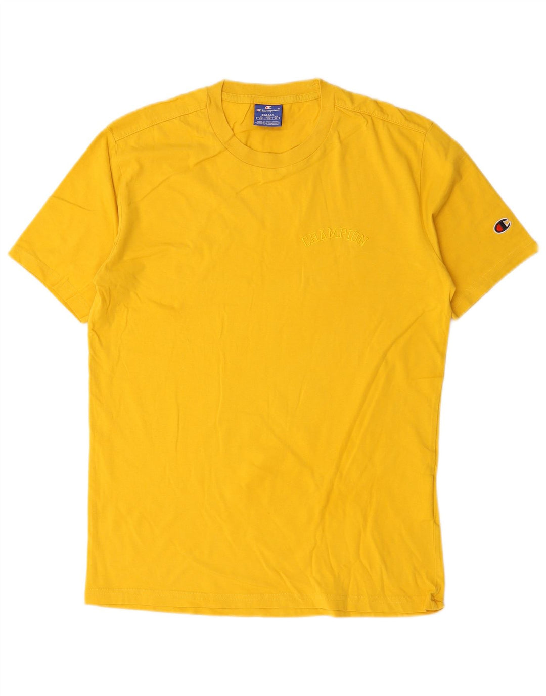 Champion Herre T-Shirt Top Lille Gul Bomuld