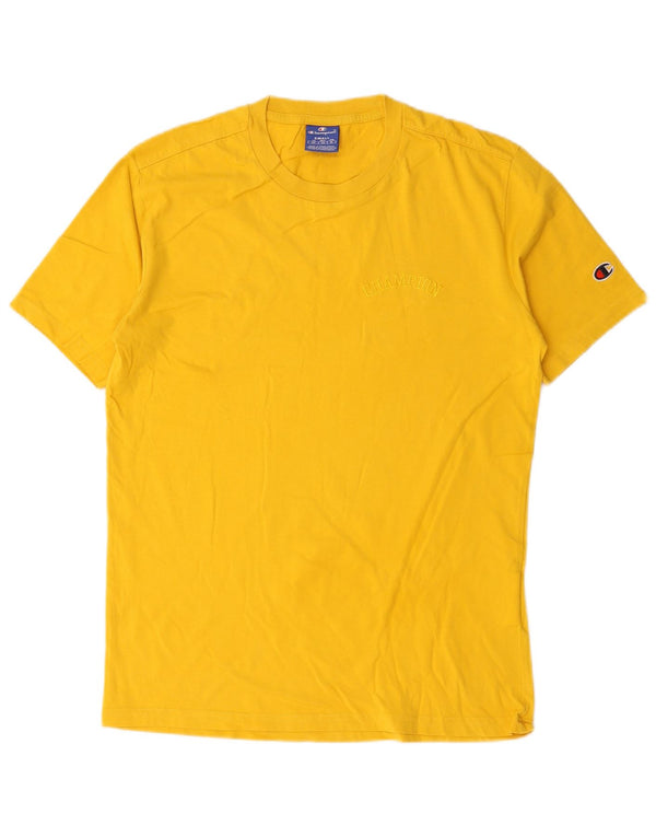 Champion Herre T-Shirt Top Lille Gul Bomuld