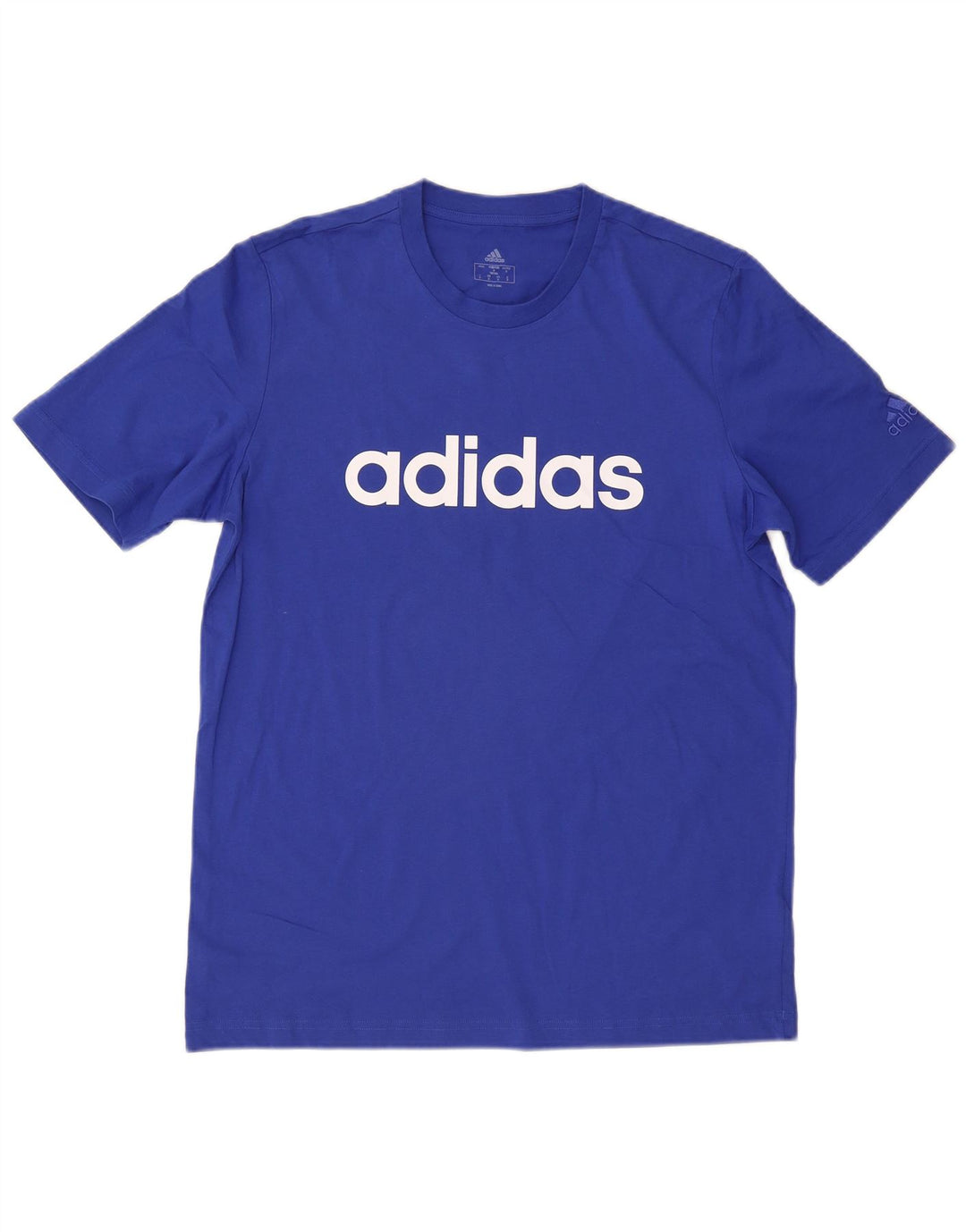 Adidas Grafisk T-shirt top mellemblå bomuld til mænd