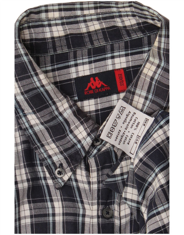 Kappa herre flannelskjorte 2XL marineblå ternet bomuld