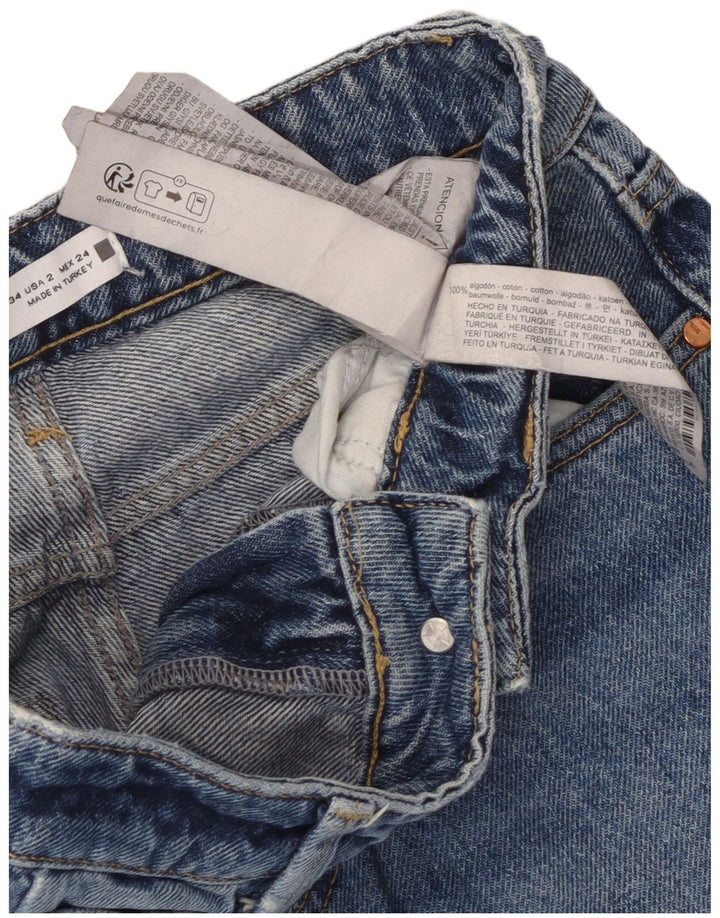 Zara Dame Straight Jeans EU 34 2XS W24 L29 Blå
