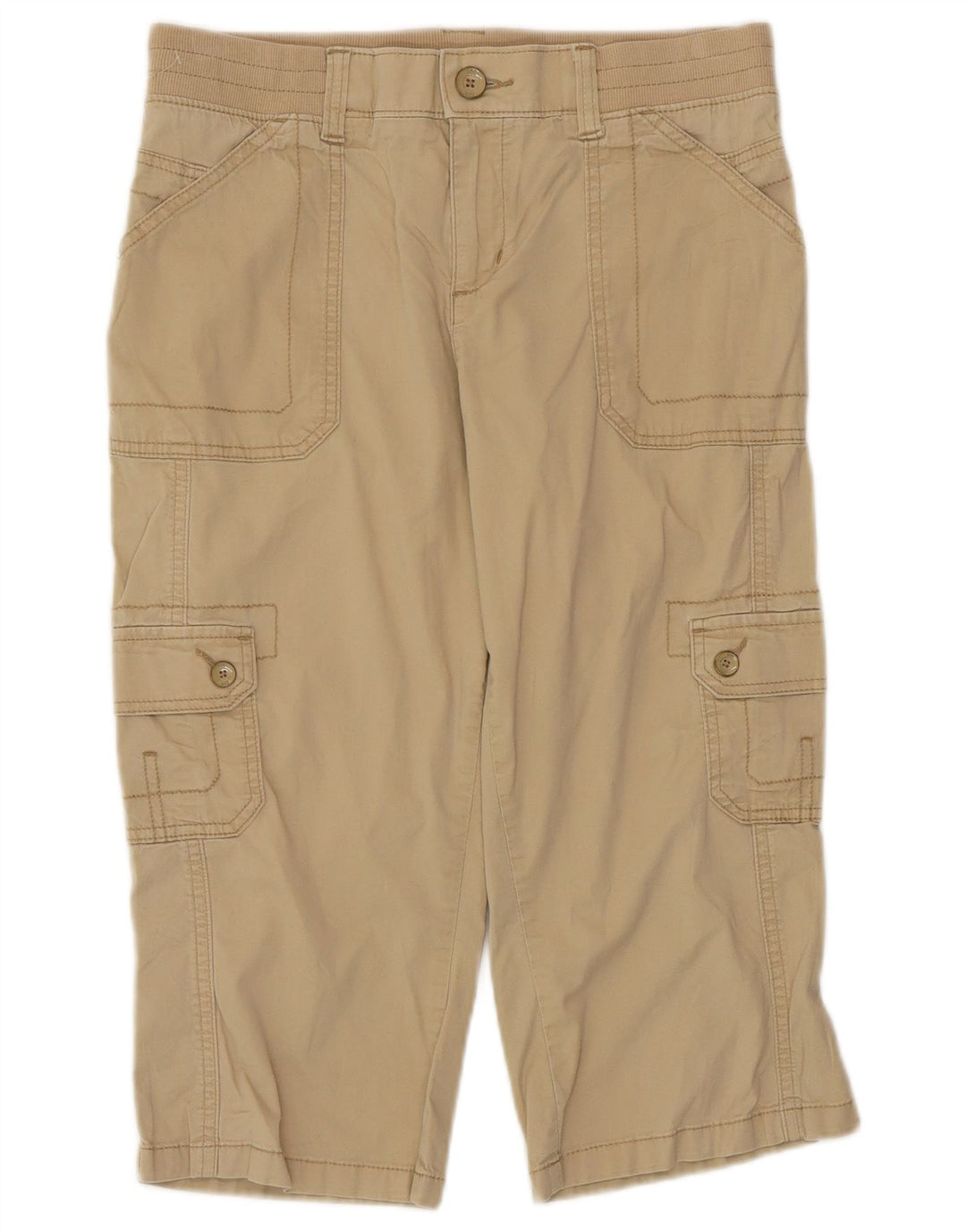 LEE Dame Straight Cargo Capri Bukser US 8 Medium W30 L18 Beige Bomuld