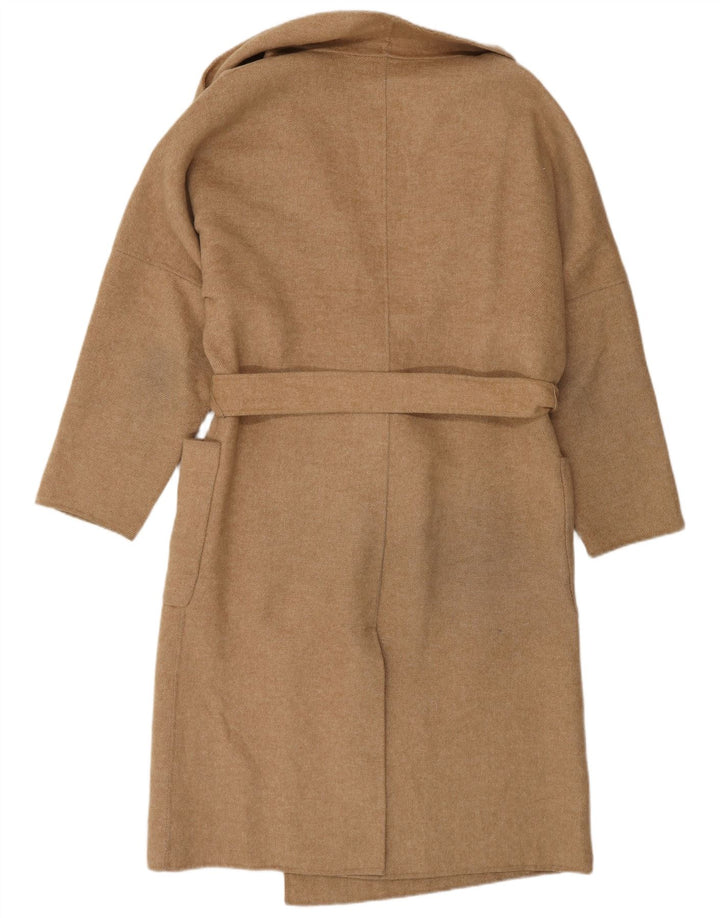 Zara Dame Oversized Overfrakke UK 14 Medium Beige Uld