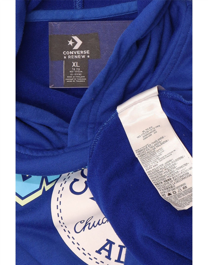 CONVERSE Grafisk hættetrøje til drenge 13-14 år XL Blå polyester