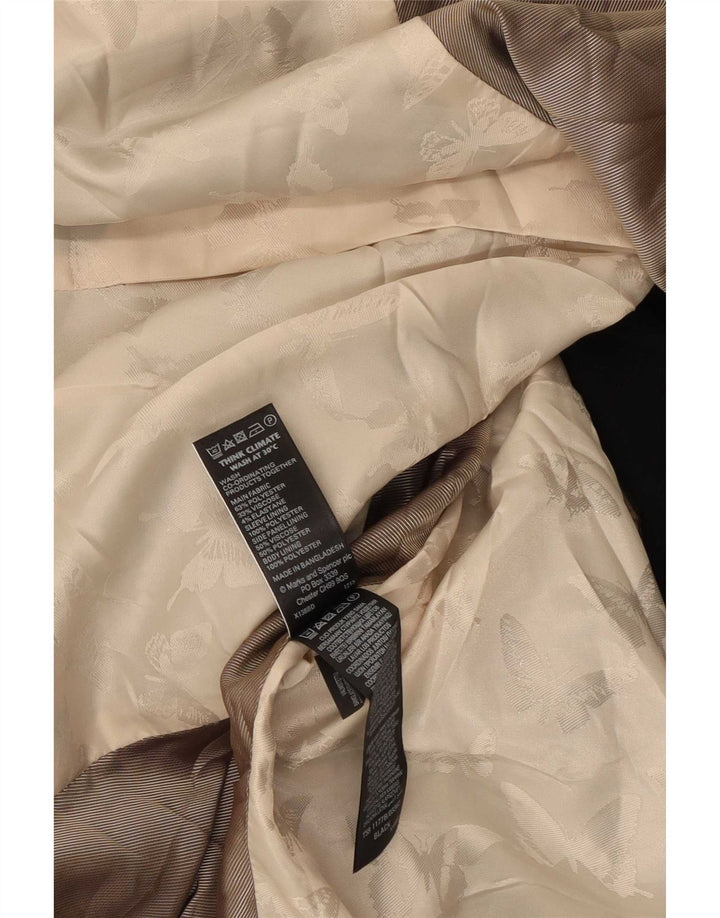 Marks & Spencer Dame 1 Knap Blazer Jakke UK 20 2XL Sort Polyester