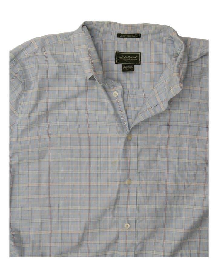 EDDIE BAUER Mens Shirt XL Blue Check Cotton Vintage Eddie Bauer and Second-Hand Eddie Bauer from Messina Hembry 