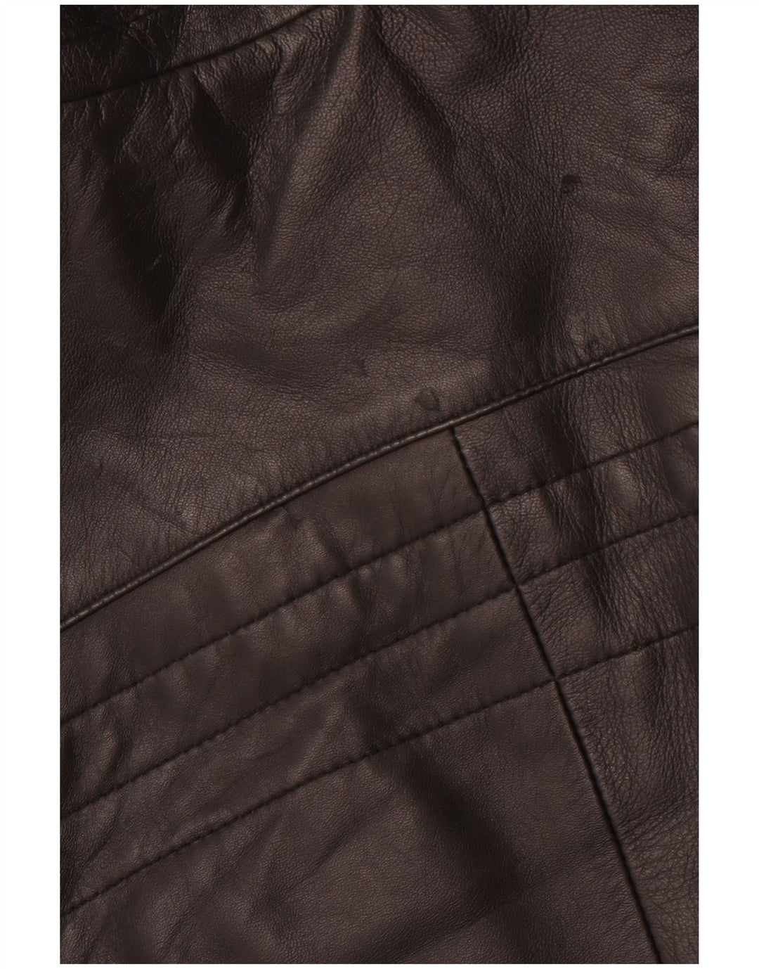 VINTAGE Herre Læder Racer Jakke IT 54 2XL Sort Læder