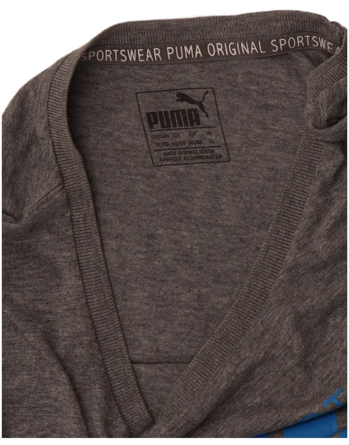 PUMA Grafisk T-shirt top til mænd XL Grå