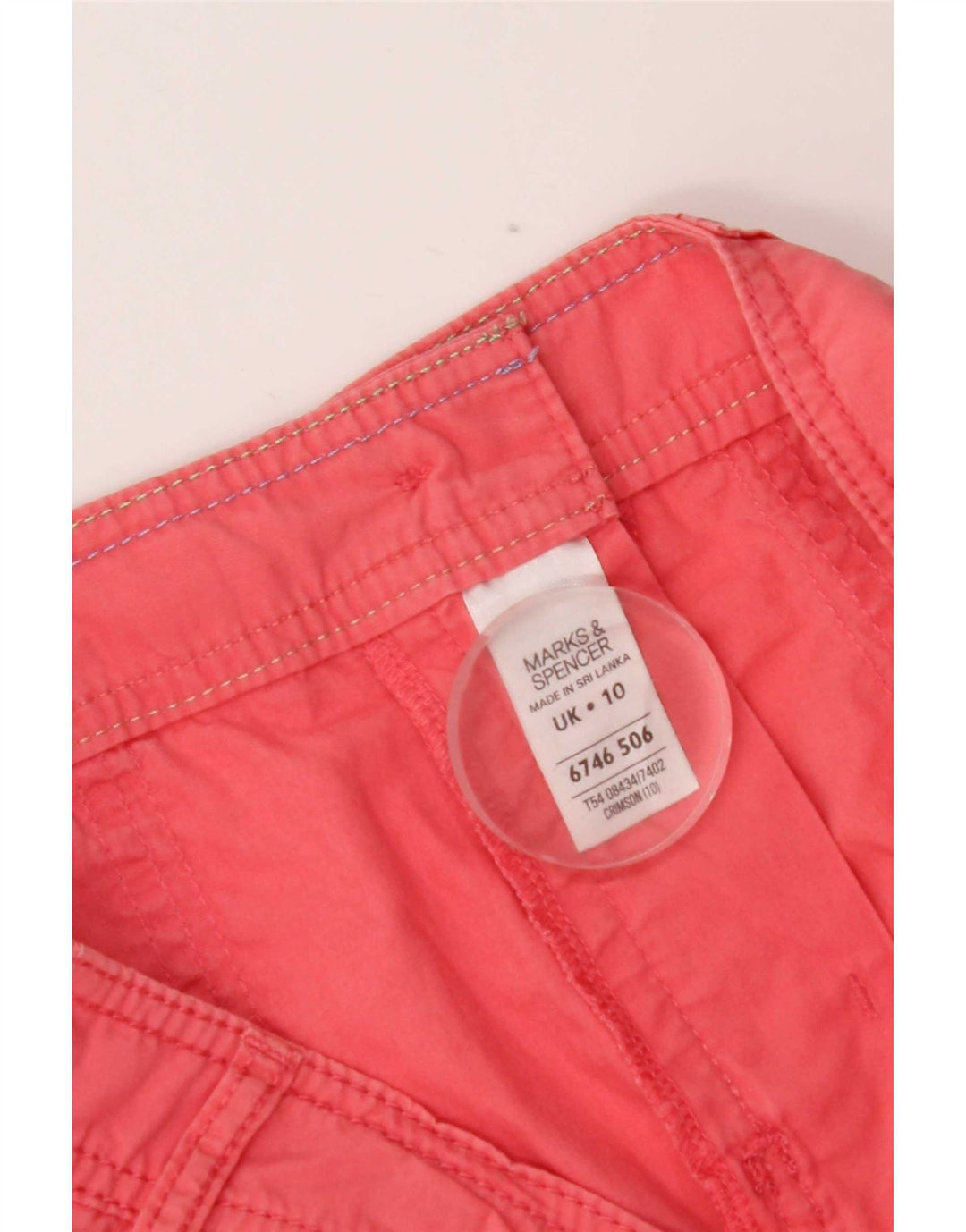 Marks & Spencer Womens Shorts UK 10 Small W30 Pink Bomuld