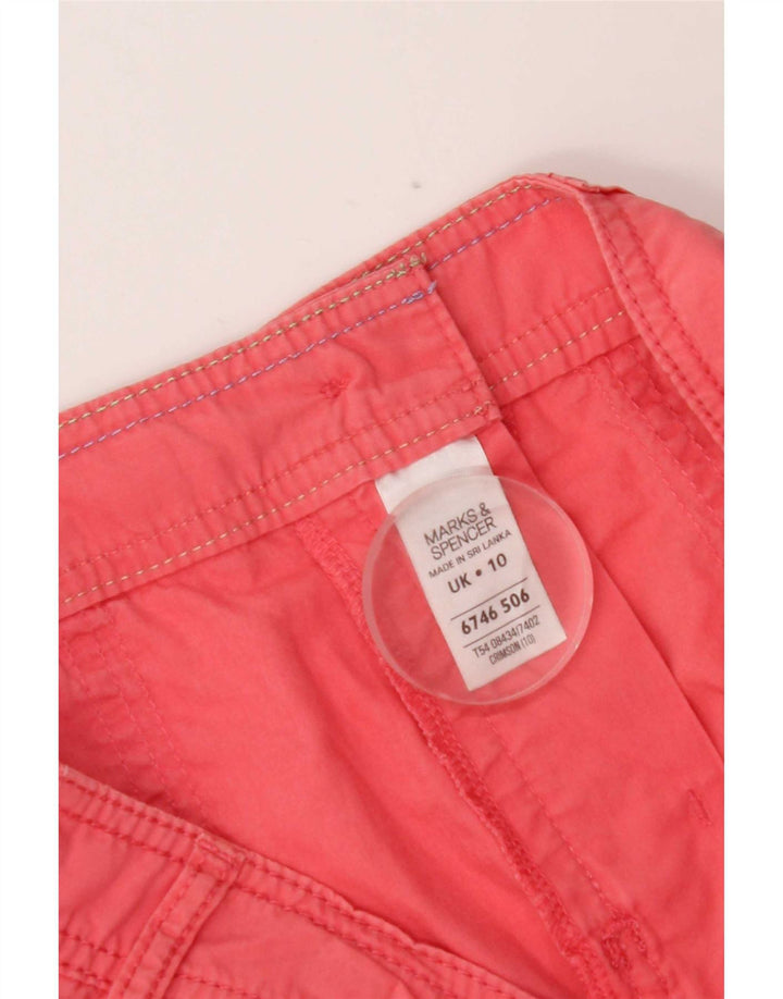 Marks & Spencer Womens Shorts UK 10 Small W30 Pink Bomuld