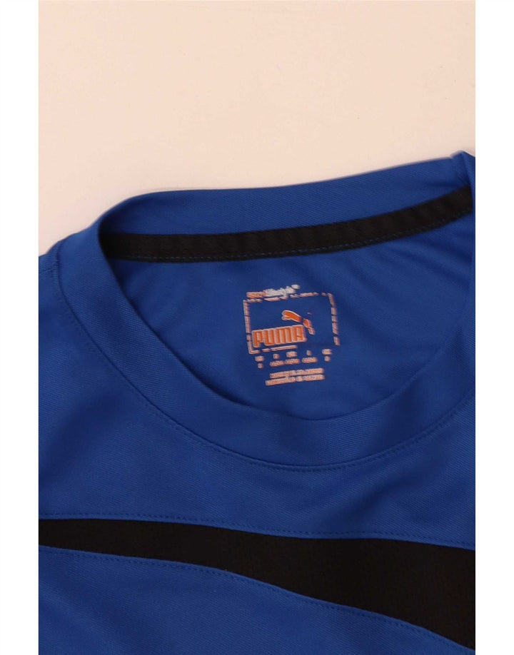 Puma Herre T-Shirt Top Lille Blå Colourblock
